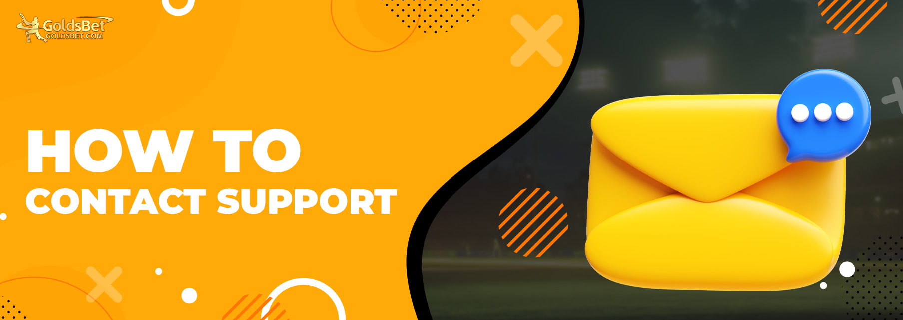 Instructions on how to contact the Goldsbet support team